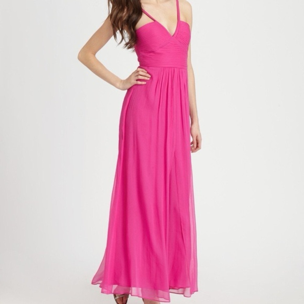 BCBGMAXAZRIA Hot Pink Evening Gown